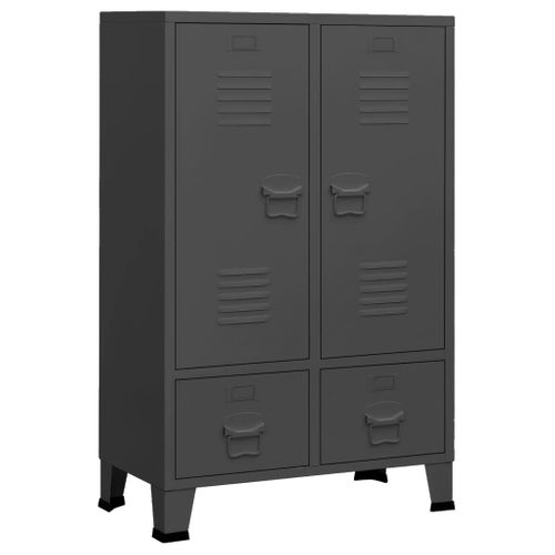 Armoire Industrielle Anthracite 67x35x107 Cm Acier