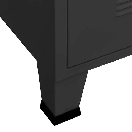 Armoire Industrielle Noir 90x50x180 Cm Métal