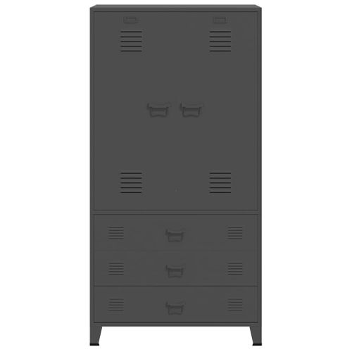 Armoire Industrielle Anthracite 90x50x180 Cm Métal