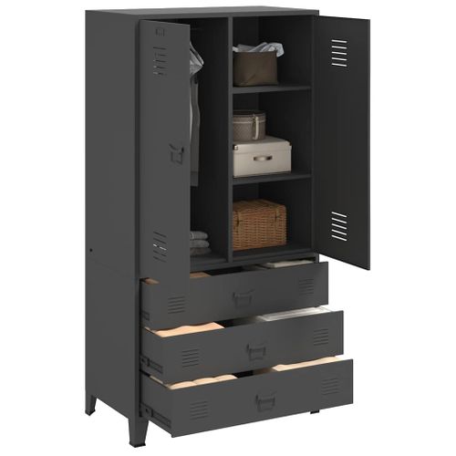 Armoire Industrielle Anthracite 90x50x180 Cm Métal