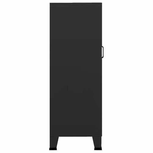 Coffre De Rangement Industriel Noir 70x40x115 Cm Métal