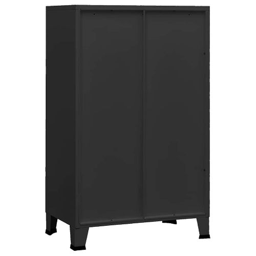 Coffre De Rangement Industriel Noir 70x40x115 Cm Métal