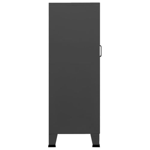 Coffre De Rangement Industriel Anthracite 70x40x115 Cm Métal