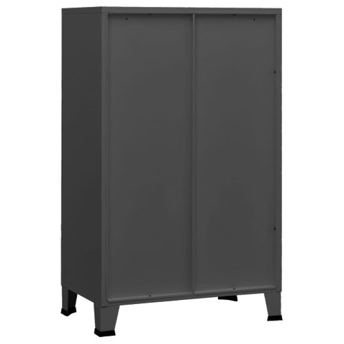 Coffre De Rangement Industriel Anthracite 70x40x115 Cm Métal