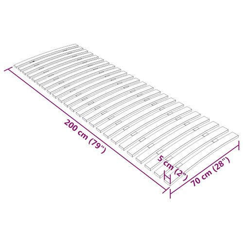 Latte De Rechange Pour Sommier Avec 24 Lattes 70 X 200 Cm
