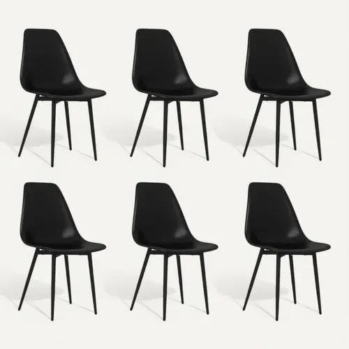 Chaises à Manger Lot De 6 Noir Pp