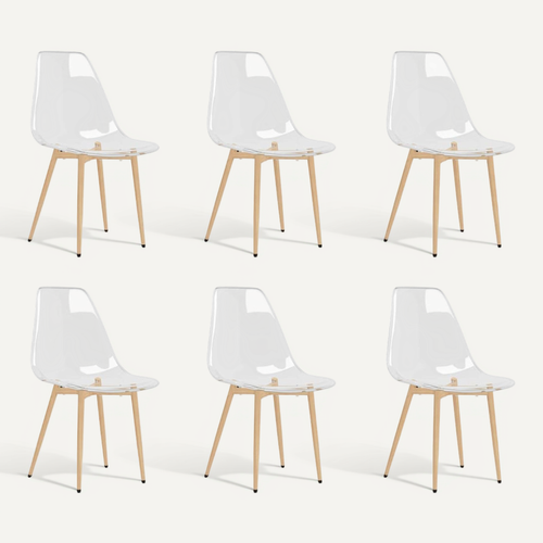 Chaises à Manger Lot De 6 Transparent