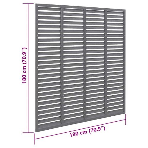 Clôture À Persiennes Wpc Avec Revêtement Résistant Aux Uv Et Design Modulaire 180x180 Cm Gris