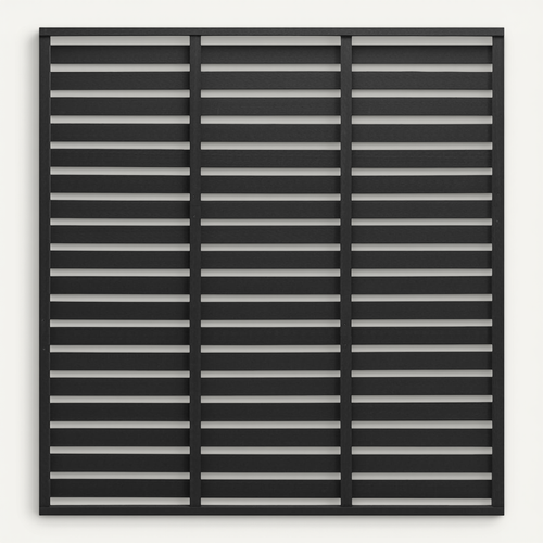 Panneau De Clôture Wpc 180x180 Cm Noir Store Pare-vent Jardin Patio Terrasse Extérieur