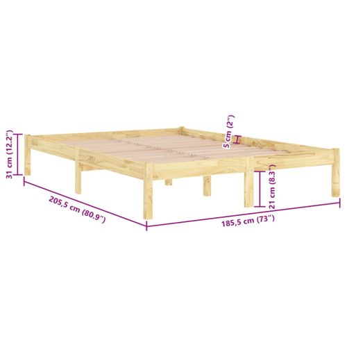 Cadre De Lit Sans Matelas Bois Massif 180x200 Cm