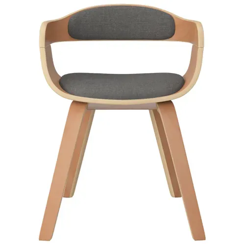 Chaise À Manger Lot De 2 Gris Clair Bois Courbé Et Tissu
