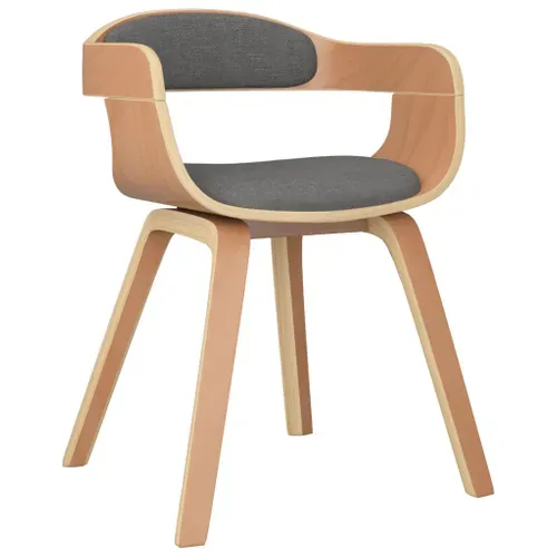 Chaise À Manger Lot De 2 Gris Clair Bois Courbé Et Tissu