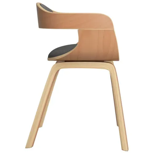 Chaise À Manger Lot De 2 Gris Clair Bois Courbé Et Tissu
