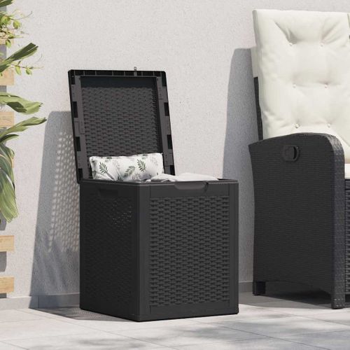 Coffre De Jardin 90 L Noir Pp Rotin