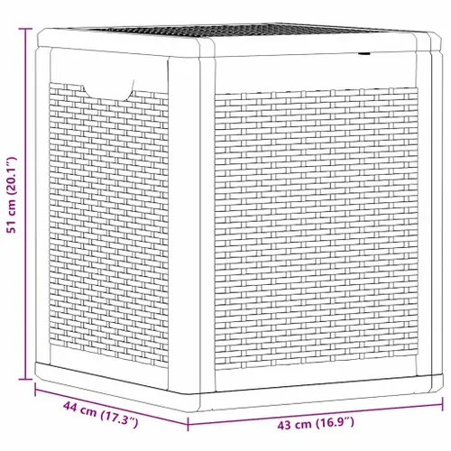 Coffre De Jardin 90 L Noir Pp Rotin