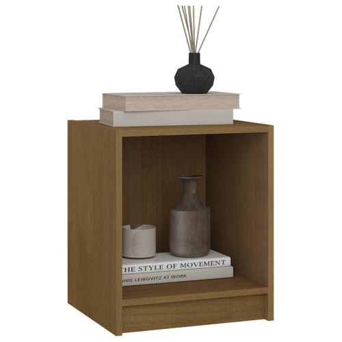 Tables De Chevet 2 Pièces Marron Miel 35,5x33,5x41,5 Cm Pin Massif