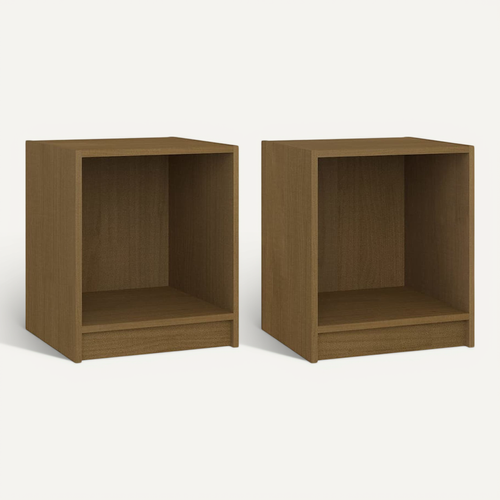 Tables De Chevet 2 Pièces Marron Miel 35,5x33,5x41,5 Cm Pin Massif
