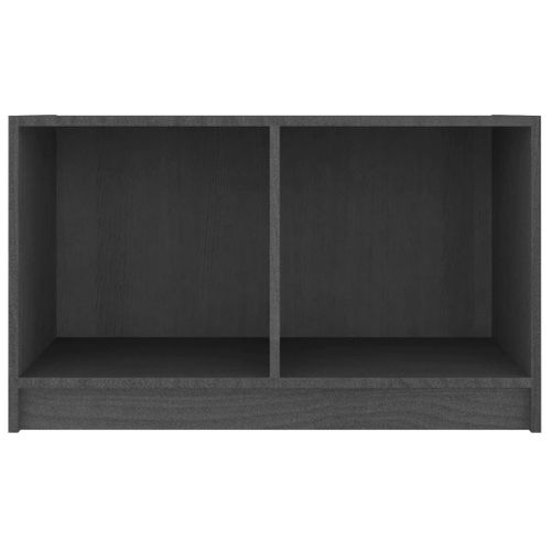 Meuble TV Gris 70x33x42 Cm Bois De Pin Massif