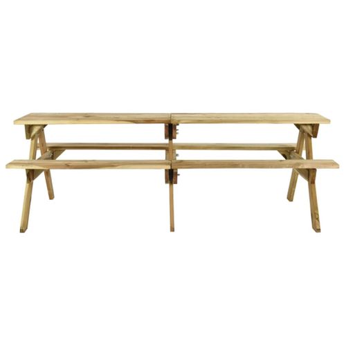 Table De Pique-nique Et Bancs 220x122x72cm Bois De Pin Imprégné