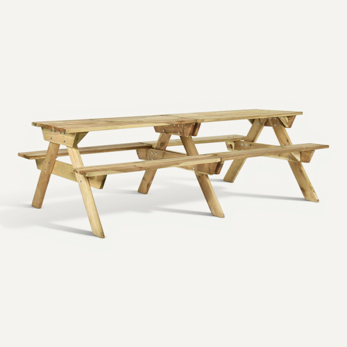 Table De Pique-nique Et Bancs 220x122x72cm Bois De Pin Imprégné