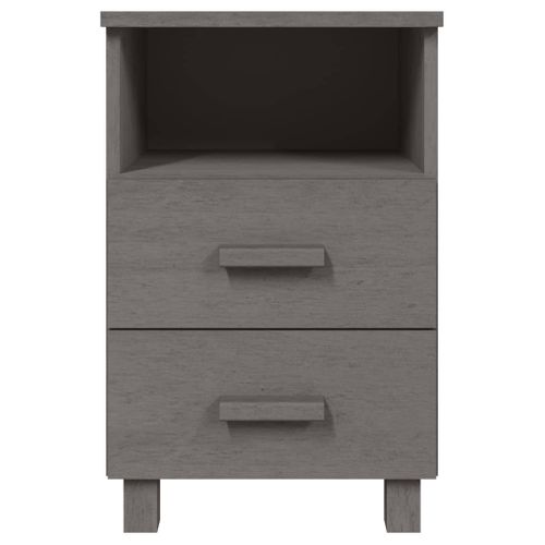 Tables De Chevet Hamar 2 Pièces Gris Clair 40x35x62 Cm Bois Massif