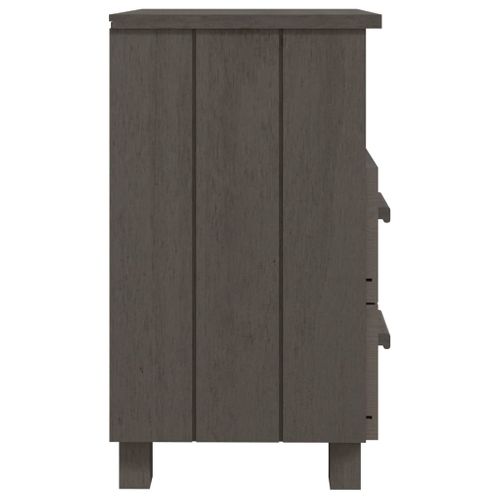 Tables De Chevet Hamar 2 Pièces Gris Clair 40x35x62 Cm Bois Massif