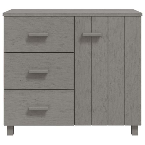 Buffet Hamar Gris Clair 90x40x80 Cm Bois Massif De Pin