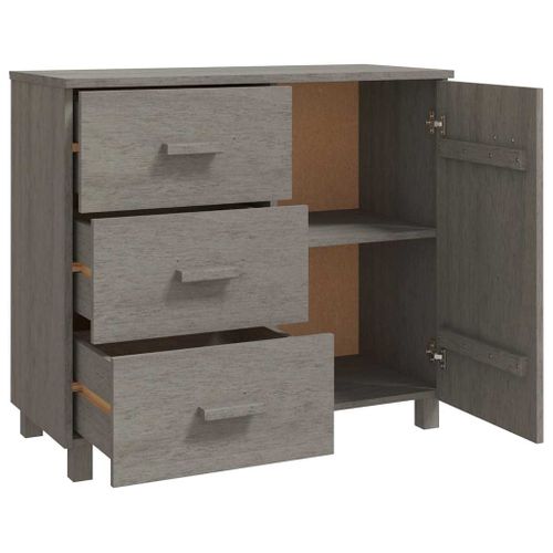 Buffet Hamar Gris Clair 90x40x80 Cm Bois Massif De Pin