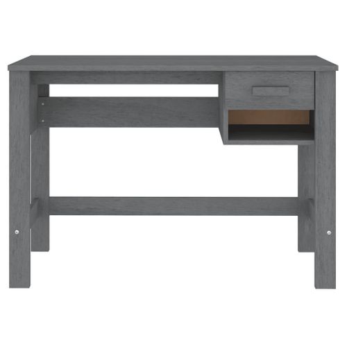 Bureau Hamar Gris Foncé 110x40x75 Cm Bois Massif De Pin