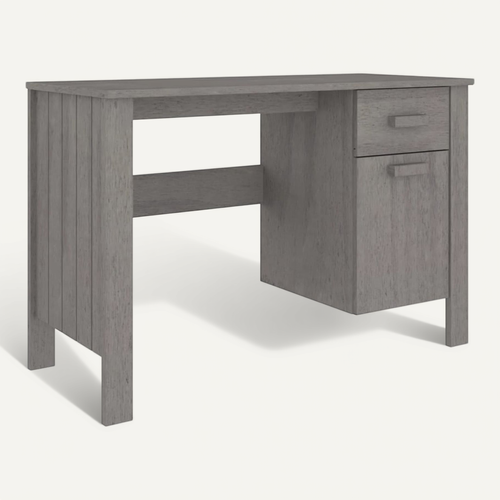 Bureau Hamar Gris Clair 113x50x75 Cm Bois Massif De Pin
