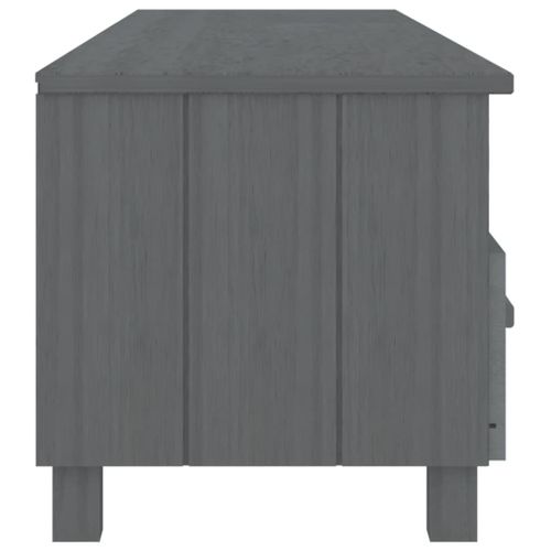 Meuble TV Hamar Gris Foncé 158x40x40 Cm Bois Massif De Pin