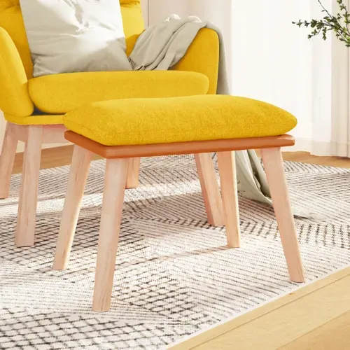 Repose-pied Jaune Moutarde 45x29,5x35 Cm Tissu Et Simili