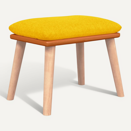 Repose-pied Jaune Moutarde 45x29,5x35 Cm Tissu Et Simili