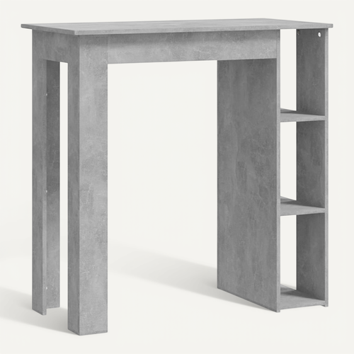 Table De Bar Avec étagère Gris Béton Bois Contreplaqué