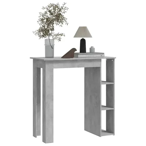 Table De Bar Avec étagère Gris Béton Bois Contreplaqué