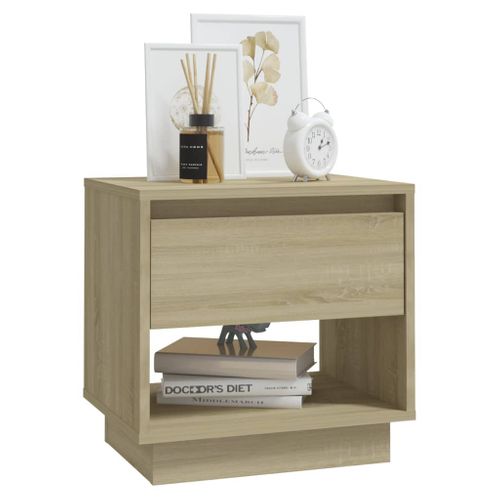 Tables De Chevet 2 Pièces Chêne Sonoma 45x34x44 Cm Bois Contreplaqué