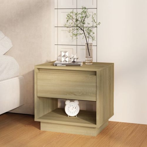 Tables De Chevet 2 Pièces Chêne Sonoma 45x34x44 Cm Bois Contreplaqué