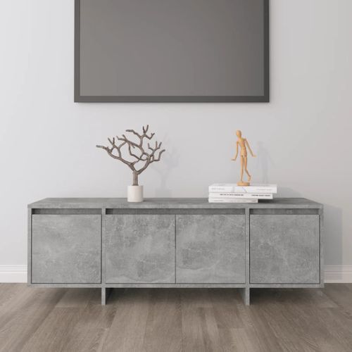 Meuble TV Gris Béton 120x30x40,5 Cm Bois Contreplaqué