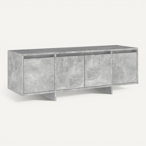 Meuble TV Gris Béton 120x30x40,5 Cm Bois Contreplaqué