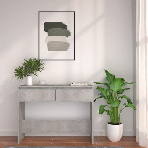 Table Console Gris Béton 100x35x76,5 Cm Aggloméré
