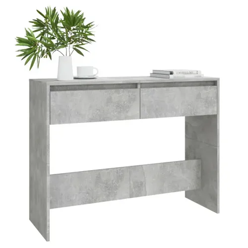 Table Console Gris Béton 100x35x76,5 Cm Aggloméré