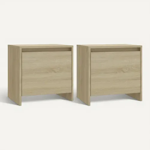 Tables De Chevet 2 Pièces Chêne Sonoma Bois Contreplaqué