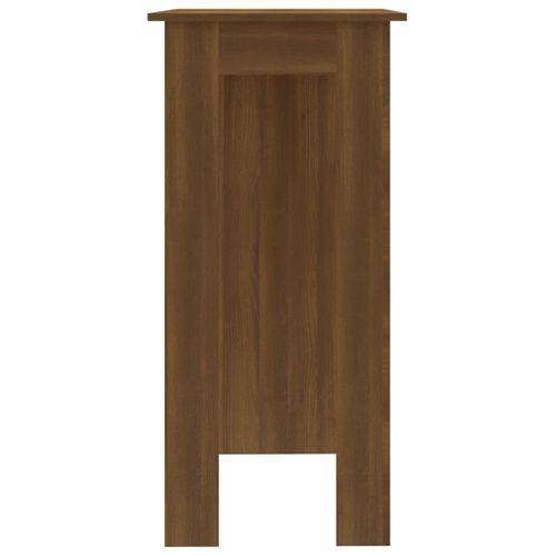 Table De Bar Avec étagère Chêne Marron Bois Contreplaqué