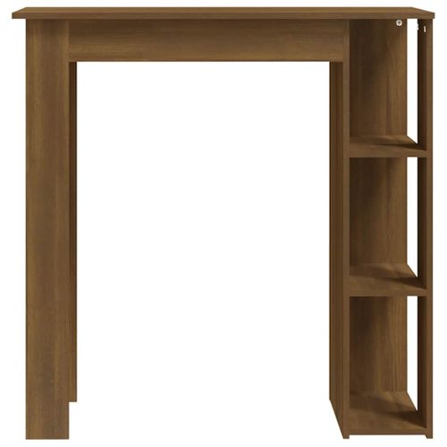 Table De Bar Avec étagère Chêne Marron Bois Contreplaqué