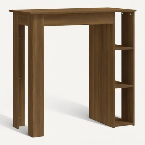 Table De Bar Avec étagère Chêne Marron Bois Contreplaqué
