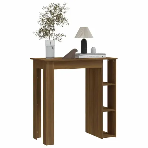 Table De Bar Avec étagère Chêne Marron Bois Contreplaqué