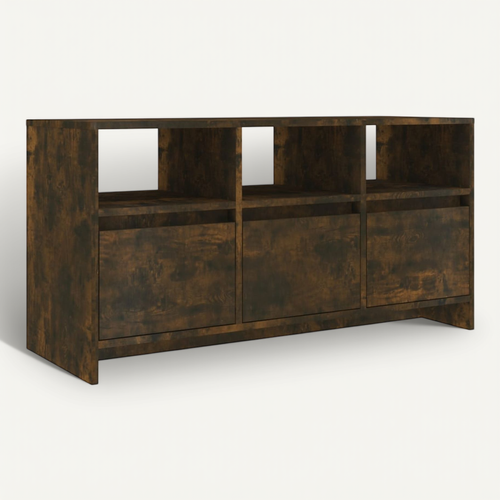 Meuble TV Chêne Fumé 102x37,5x52,5 Cm Bois Contreplaqué