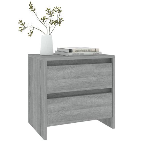 Tables De Chevet 2 Pièces Sonoma Gris 45x34,5x44,5 Cm
