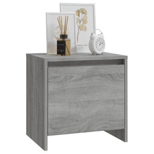 Table De Chevet Sonoma Gris 45x34x44,5 Cm Bois Contreplaqué