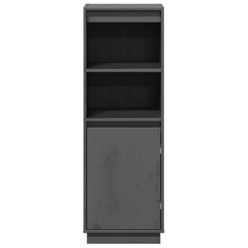 Buffet Haut Gris 37x34x110 Cm Bois Massif De Pin